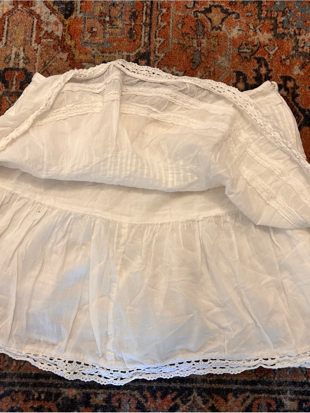 Free People White Tiered Lace Mini Skirt - Picture 2 of 3